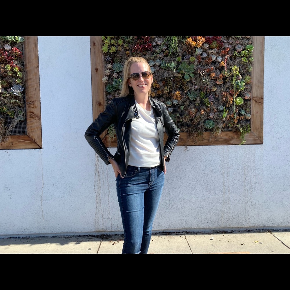 H&M faux leather moto jacket